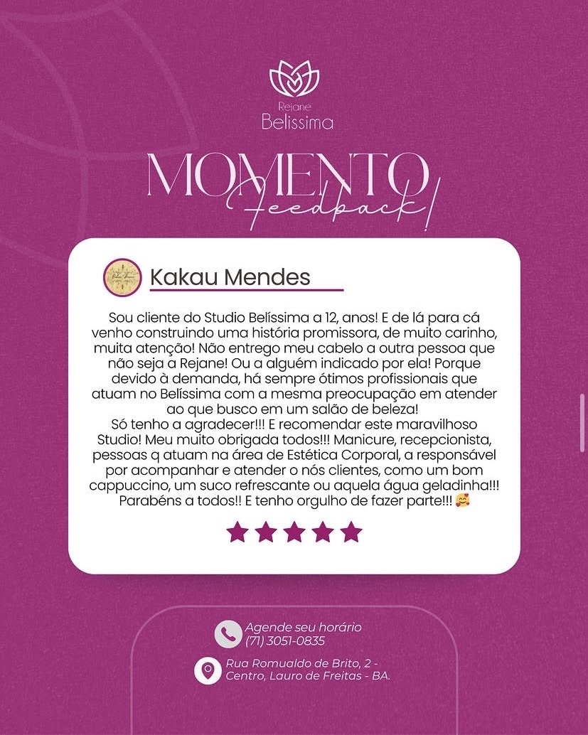 Depoimento de Kakau Mendes publicado pelo salão